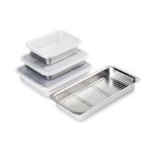 Load image into Gallery viewer, Altenbach Stainless Tray, Oil Drain Rack and Lid Set - 알텐바흐 스텐 밧드, 밧드망과 뚜껑 세트