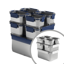 Load image into Gallery viewer, StenLock Stainless Food Storage (Set of 7) - 스텐락 스테인레스 밀폐용기 세트