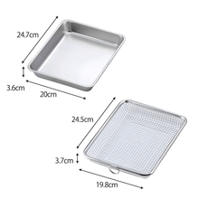 Load image into Gallery viewer, Shimomura Medium Stainless Steel Trays, Oil Drain Rack (4 Pieces) - 시모무라 스테인레스 밧드 세트