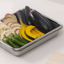 Load image into Gallery viewer, Shimomura Medium Stainless Steel Trays, Oil Drain Rack (4 Pieces) - 시모무라 스테인레스 밧드 세트