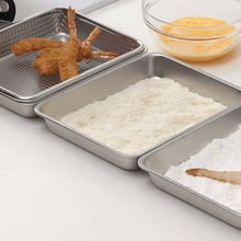 Load image into Gallery viewer, Shimomura Medium Stainless Steel Trays, Oil Drain Rack (4 Pieces) - 시모무라 스테인레스 밧드 세트