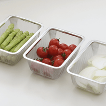 Load image into Gallery viewer, Shimomura Stainless Steel Mini Rectangular Bowls and Colanders (Set of 3) - 시모무라 스테인레스 미니 사각볼 세트