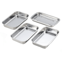 Load image into Gallery viewer, Yoshikawa Interlocking Stainless Steel Trays, Oil Drain Rack (5 Pieces) - 요시카와 스테인레스 밧드 세트