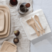 Load image into Gallery viewer, Bambu Veneerware® 24 Piece Bamboo Cutlery Set - 밤부 대나무 커트러리 세트