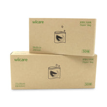 Load image into Gallery viewer, Wiicare Oxo-Biodegradable Zipper Bag 50 Count (Pack of 2) - 위케어 친환경 산화생분해 일회용 지퍼백