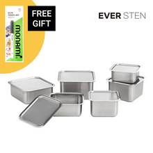 Load image into Gallery viewer, GARBURCH Eversten Cube Square Canister Food Storage Containers and Lids (Pack of 6)- 가버치 에버스텐 큐브 6종 세트
