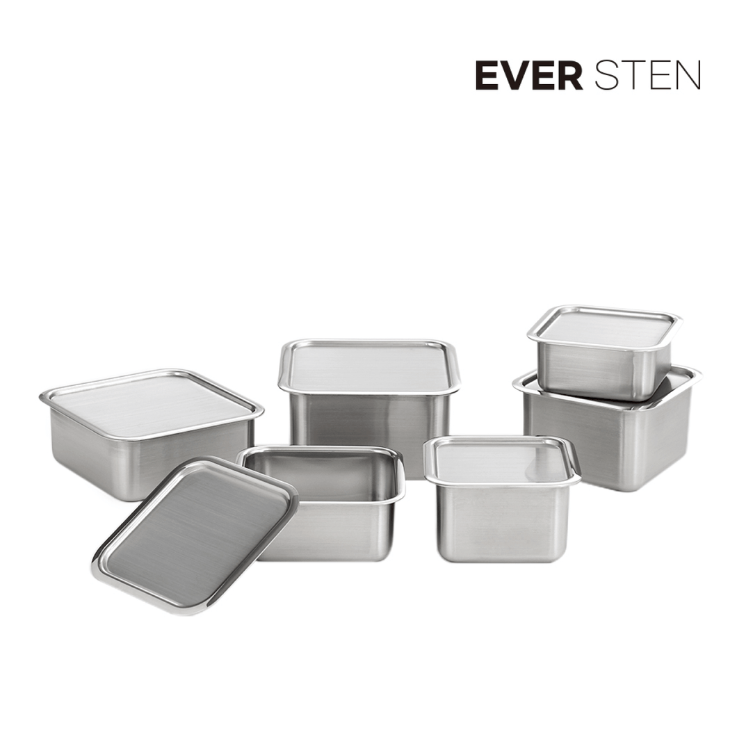 GARBURCH Eversten Cube Square Canister Food Storage Containers and Lids (Pack of 6)- 가버치 에버스텐 큐브 6종 세트