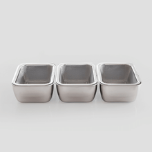 Load image into Gallery viewer, Shimomura Stainless Steel Mini Rectangular Bowls and Colanders (Set of 3) - 시모무라 스테인레스 미니 사각볼 세트
