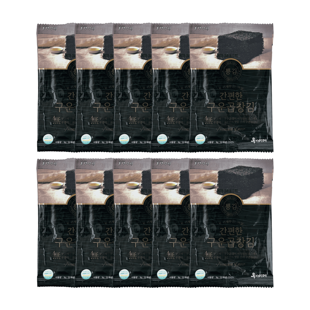 Roasted Lunch Gopchang Seaweed (Pack of 10) - 통영상회 맛있게 구운 도시락 곱창김
