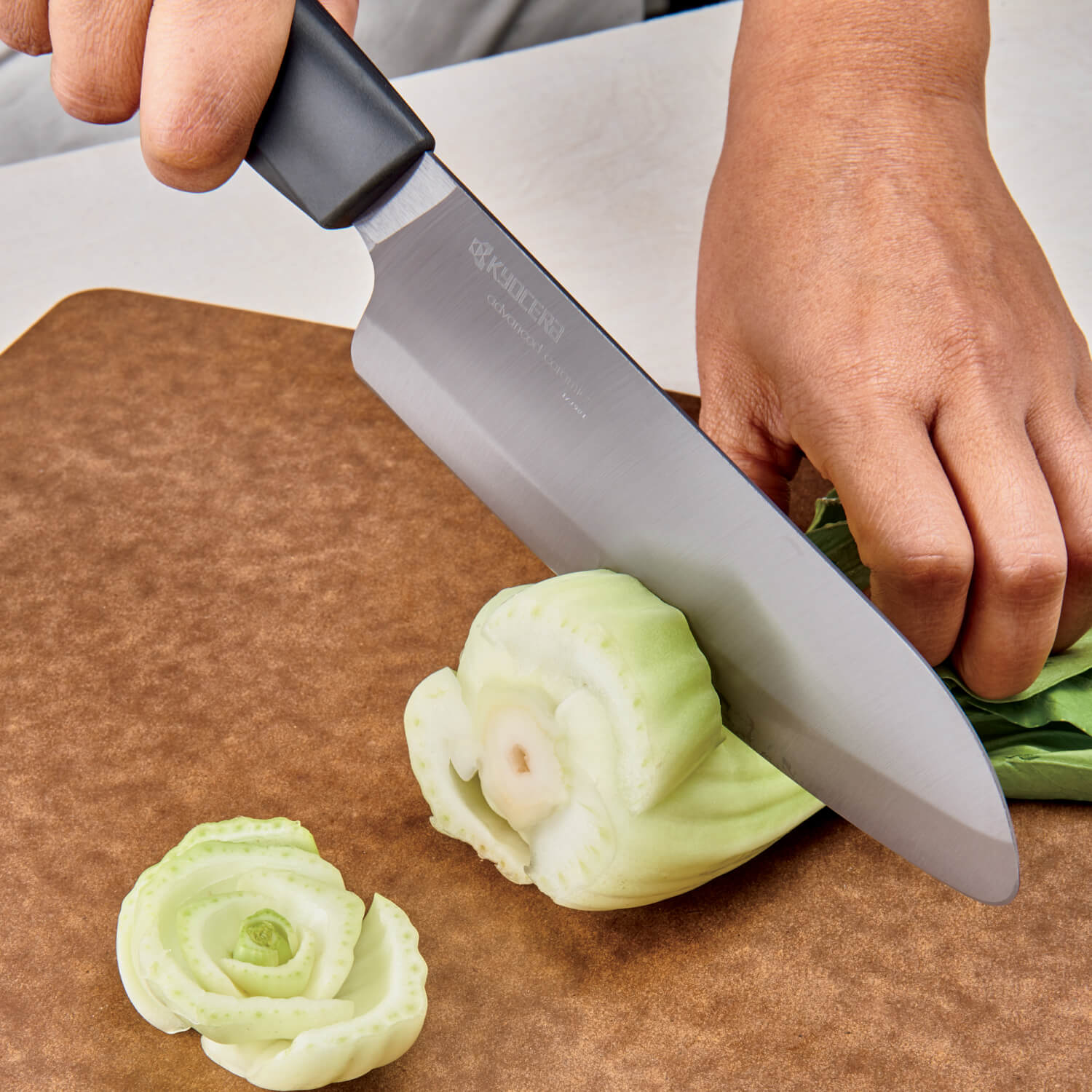 KYOCERA > Kyocera's professional size ultra-sharp lightweight ergonomic  ceramic chefs knife