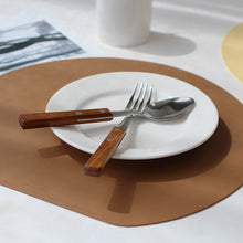 Load image into Gallery viewer, Acacia Brown Silicone Half Moon Placemat - 아카시아 브라운 실리콘 반원 플레이스매트
