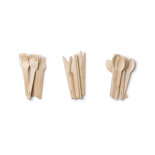 Load image into Gallery viewer, Bambu Veneerware® 24 Piece Bamboo Cutlery Set - 밤부 대나무 커트러리 세트
