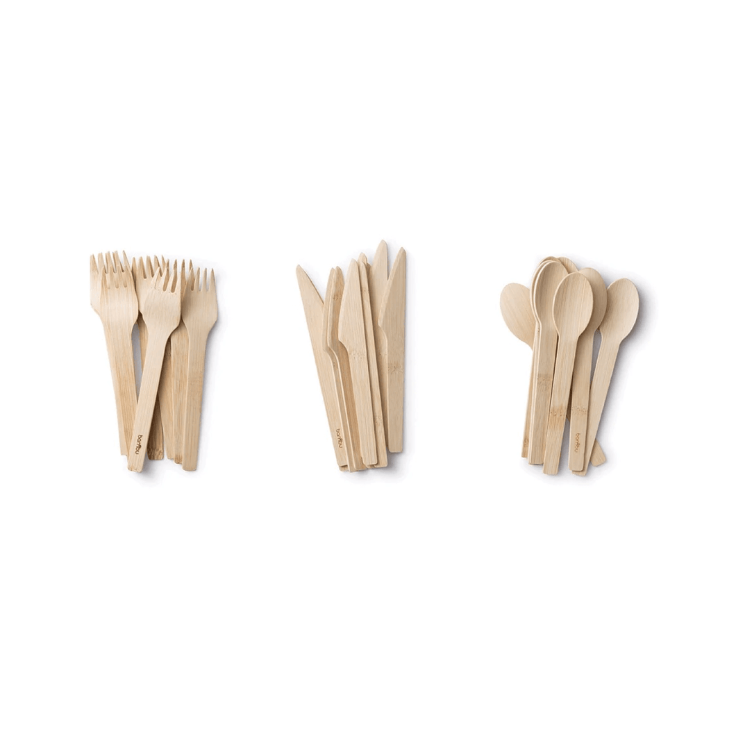 Bambu Veneerware® 24 Piece Bamboo Cutlery Set - 밤부 대나무 커트러리 세트