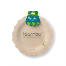 Load image into Gallery viewer, Bambu Veneerware® Fancy Bamboo Plates - 밤부 대나무 일회용 접시
