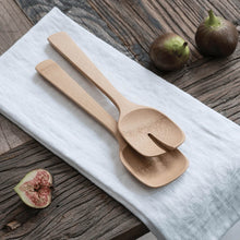 Load image into Gallery viewer, Bambu Short Organic Bamboo Salad Servers - 밤부 유기농 대나무 샐러드 스푼
