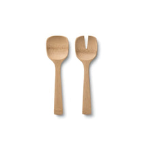 Load image into Gallery viewer, Bambu Short Organic Bamboo Salad Servers - 밤부 유기농 대나무 샐러드 스푼

