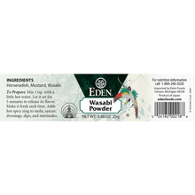 Load image into Gallery viewer, Eden Foods Wasabi Powder - 에덴 푸드 고추냉이 파우더

