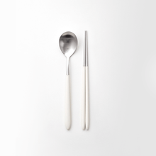 Load image into Gallery viewer, Golden Bell Roma Korean Spoon and Chopsticks - 골든벨 로마 한식수저
