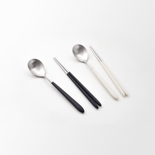 Load image into Gallery viewer, Golden Bell Roma Korean Spoon and Chopsticks - 골든벨 로마 한식수저
