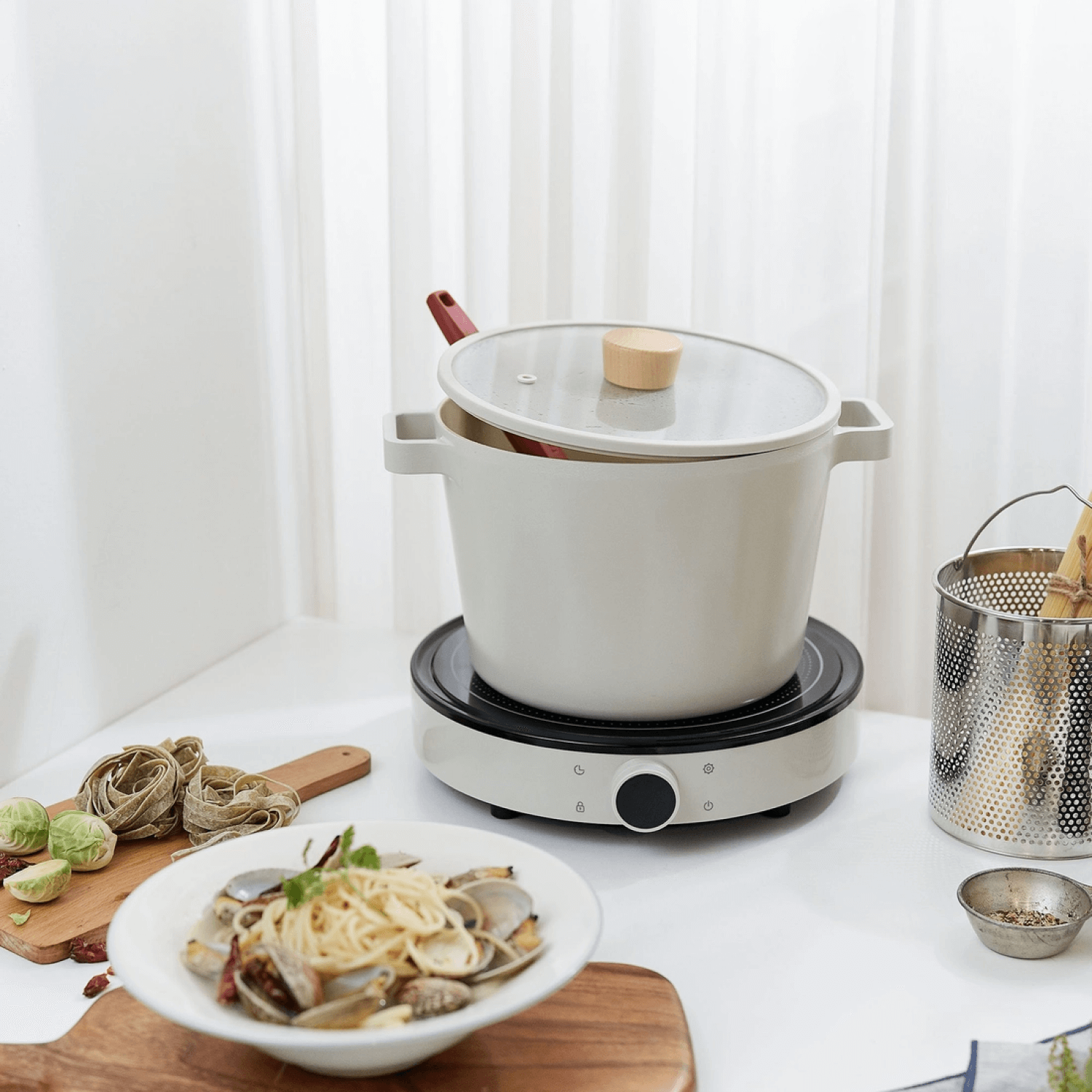 Neoflam FIKA 4QT Stockpot, with Glass Lid - 네오플램 피카 4QT 냄비 – Hey Moms Market