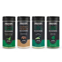 Load image into Gallery viewer, Would U Cook PREMIUM SEASONING Powder Variety Pack of 4 - 우주쿡 한국산 대파가루 / 청양고추가루 / 표고버섯가루 / 깻잎가루
